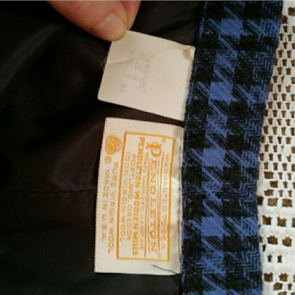 Vtg Pendleton Houndstooth Wool Skirt - Picture 4 of 6